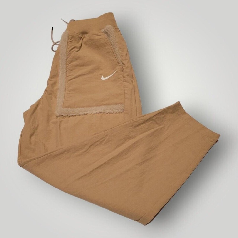 Nike Essential Woven Sweat Pants Women Size Small beige Y2k